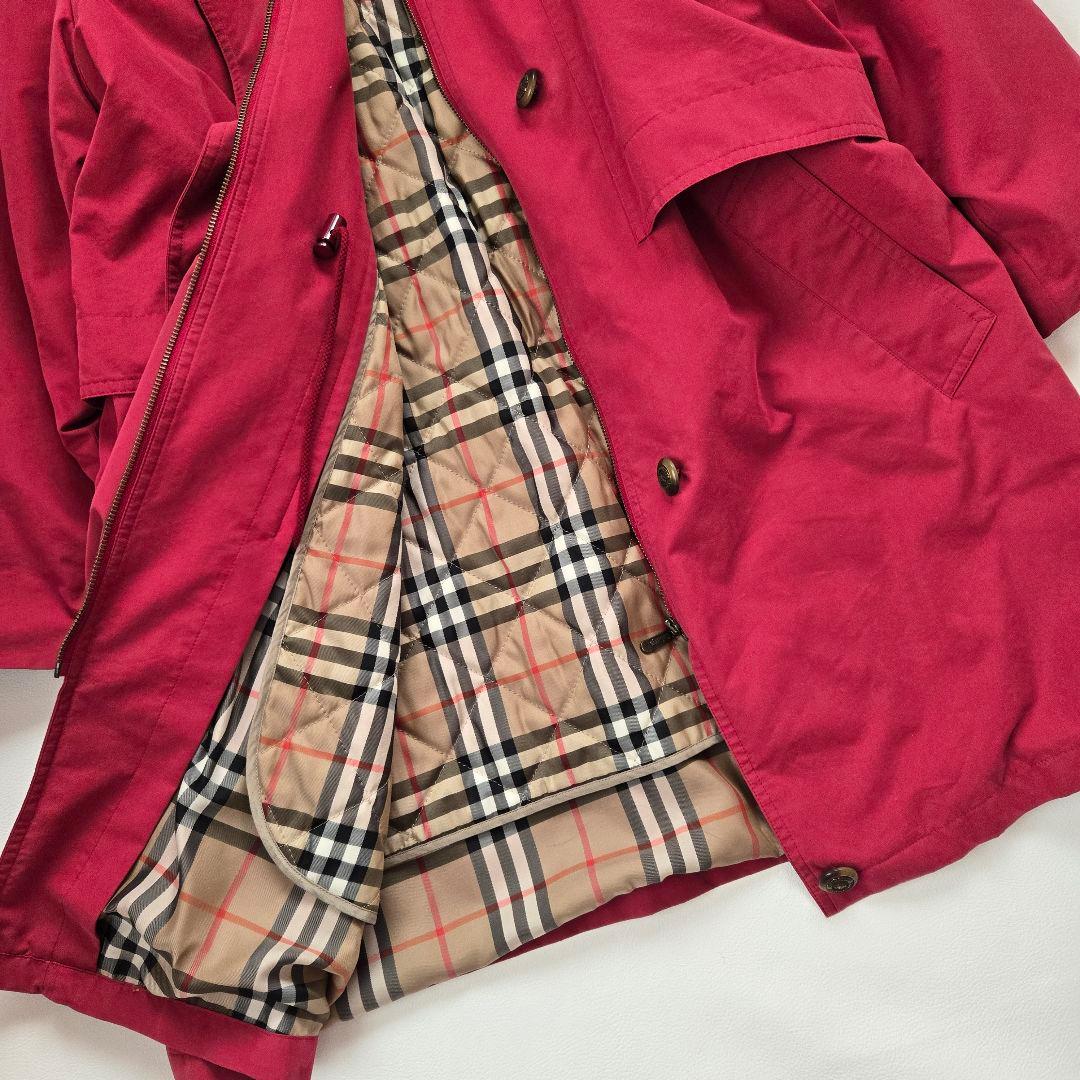 Burberrys ステンカラーコート キルティングライナー ドローコード 赤