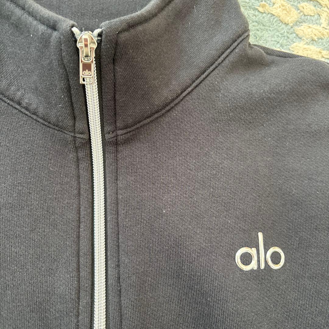 alo ハーフジップ トレーナー 黒