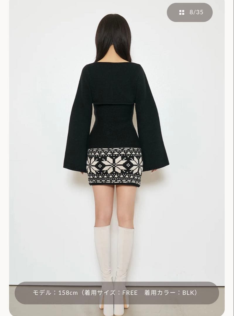 Darich ノルディックパネルニットワンピース