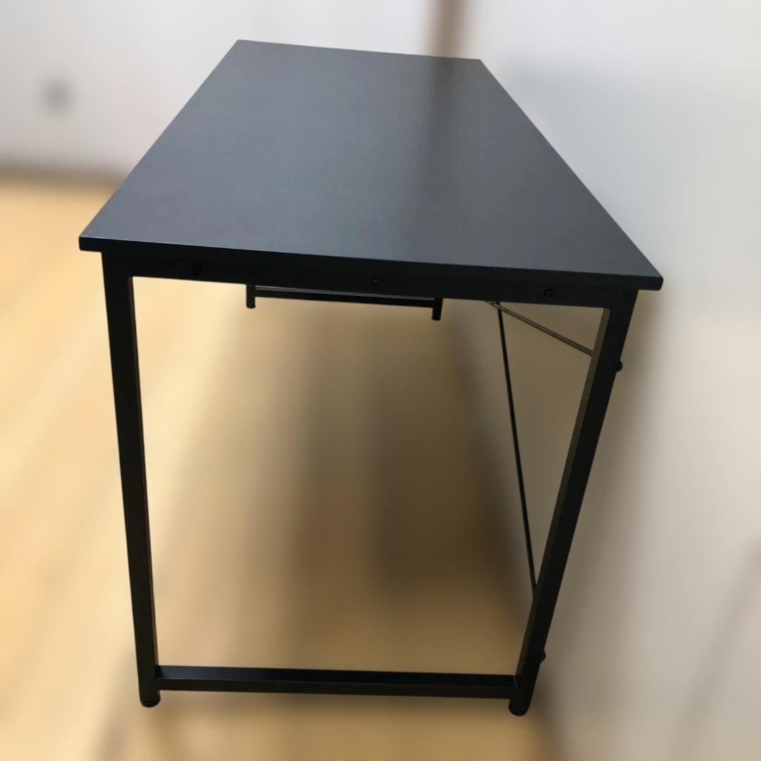 送料無料　シンプルデスク 幅140cm ブラック ワークデスク　250723-8