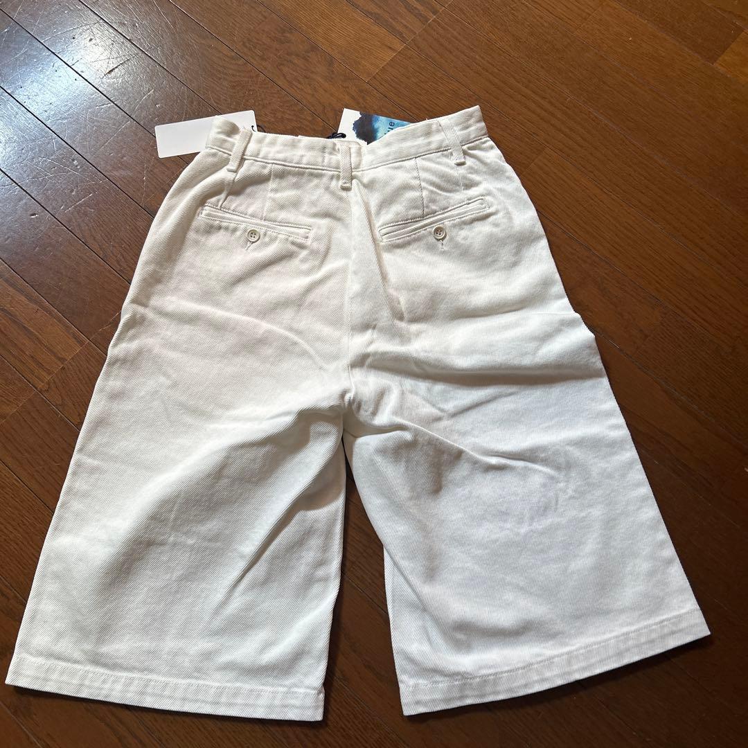 デミルクスビームス　woadblue ホワイトデニムハーフパンツ