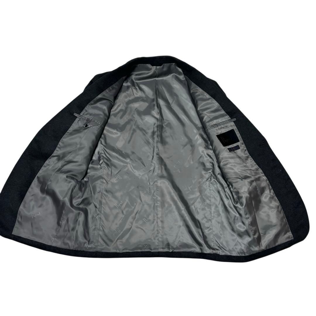 【極美品】パパス シングル テーラードジャケット カシミヤ100% グレー　Ｌ