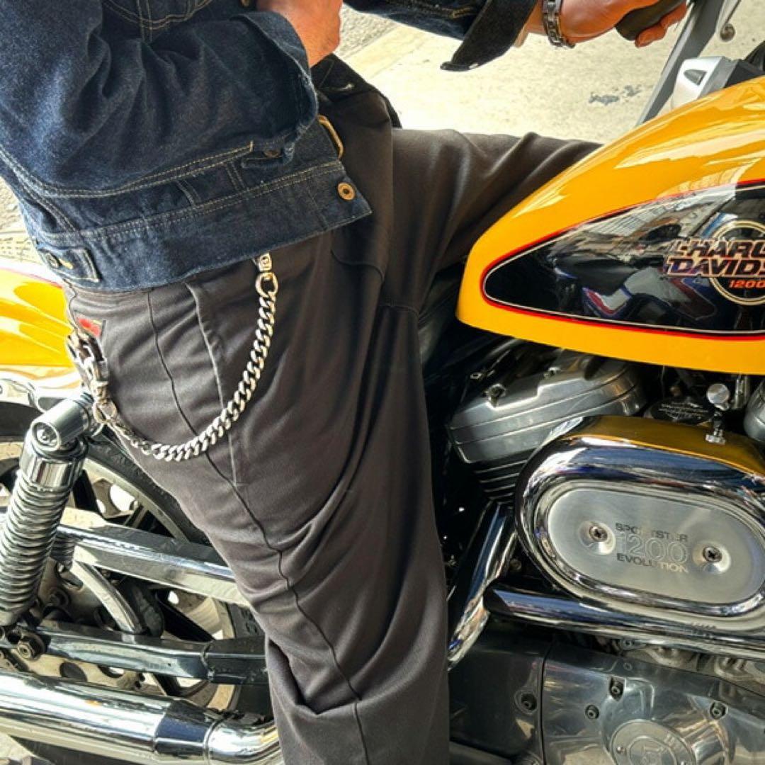 GMM別注　シルバー ウォレットチェーン 約35cm フック式 ナスカン