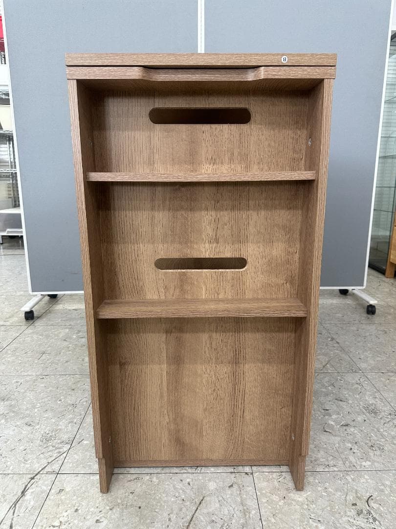 LOWYA 伸縮式キッチンカウンター 食器棚 ブラウン