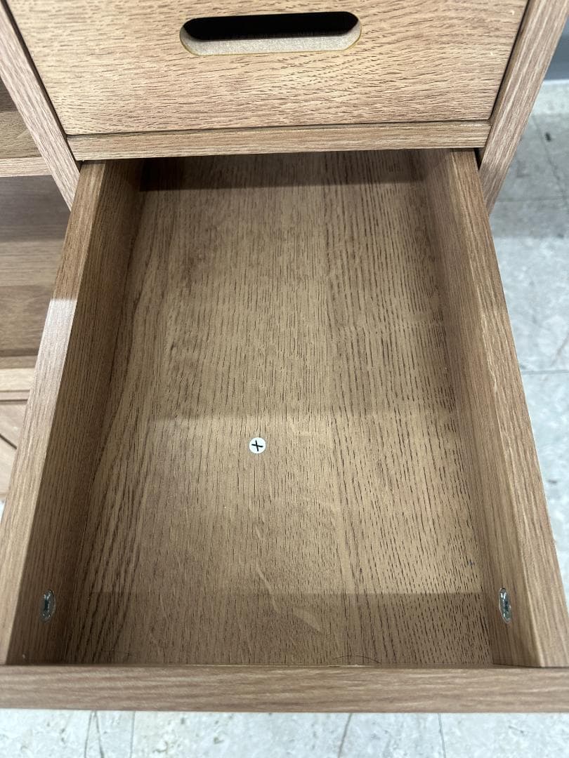 LOWYA 伸縮式キッチンカウンター 食器棚 ブラウン