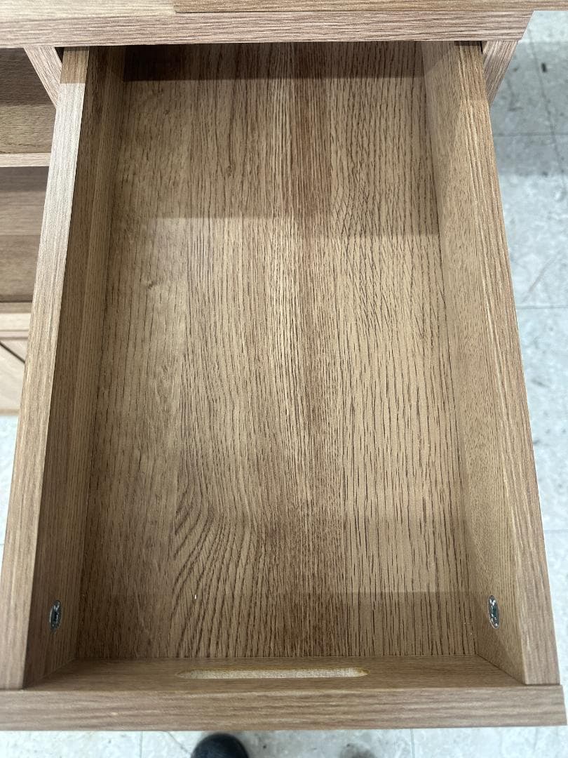 LOWYA 伸縮式キッチンカウンター 食器棚 ブラウン