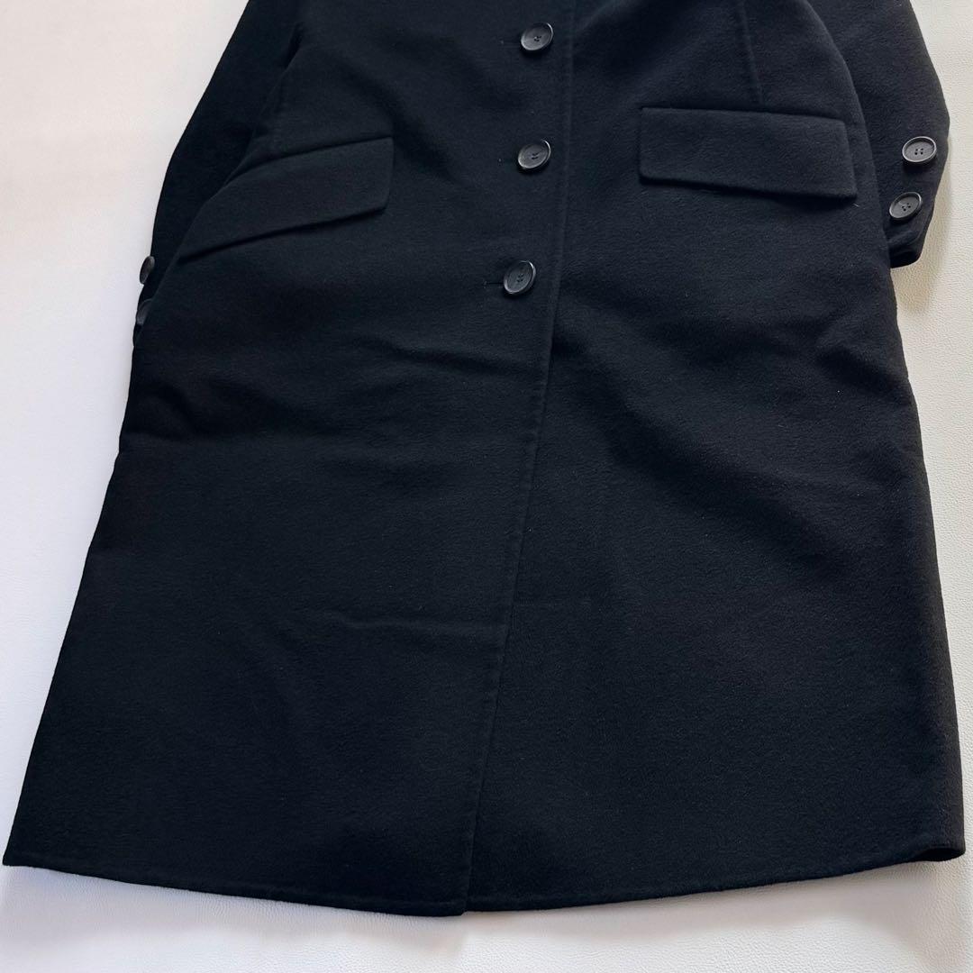 美品 AKRIS ロングコート カシミヤ アンゴラブレンド 着丈114㎝ 黒