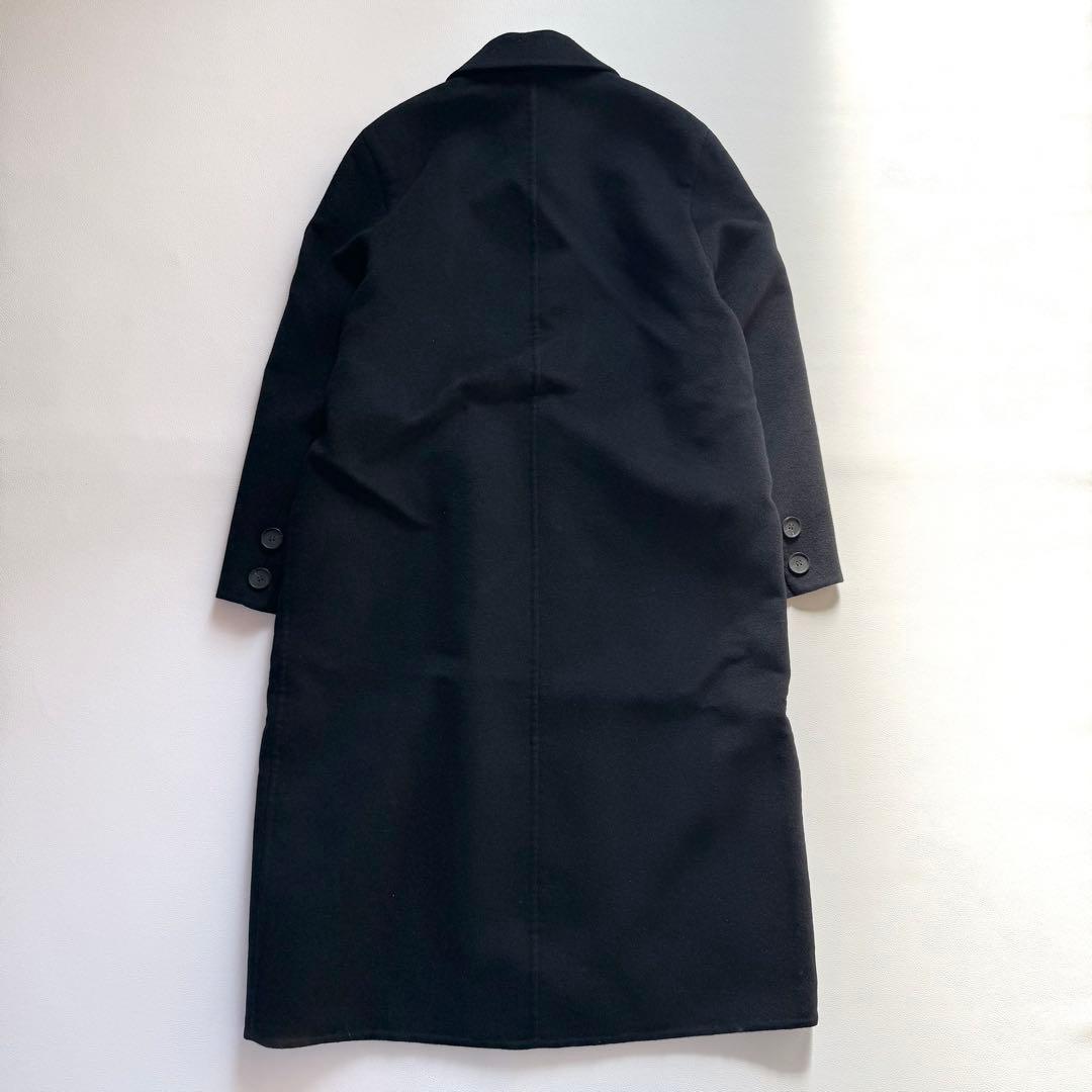 美品 AKRIS ロングコート カシミヤ アンゴラブレンド 着丈114㎝ 黒
