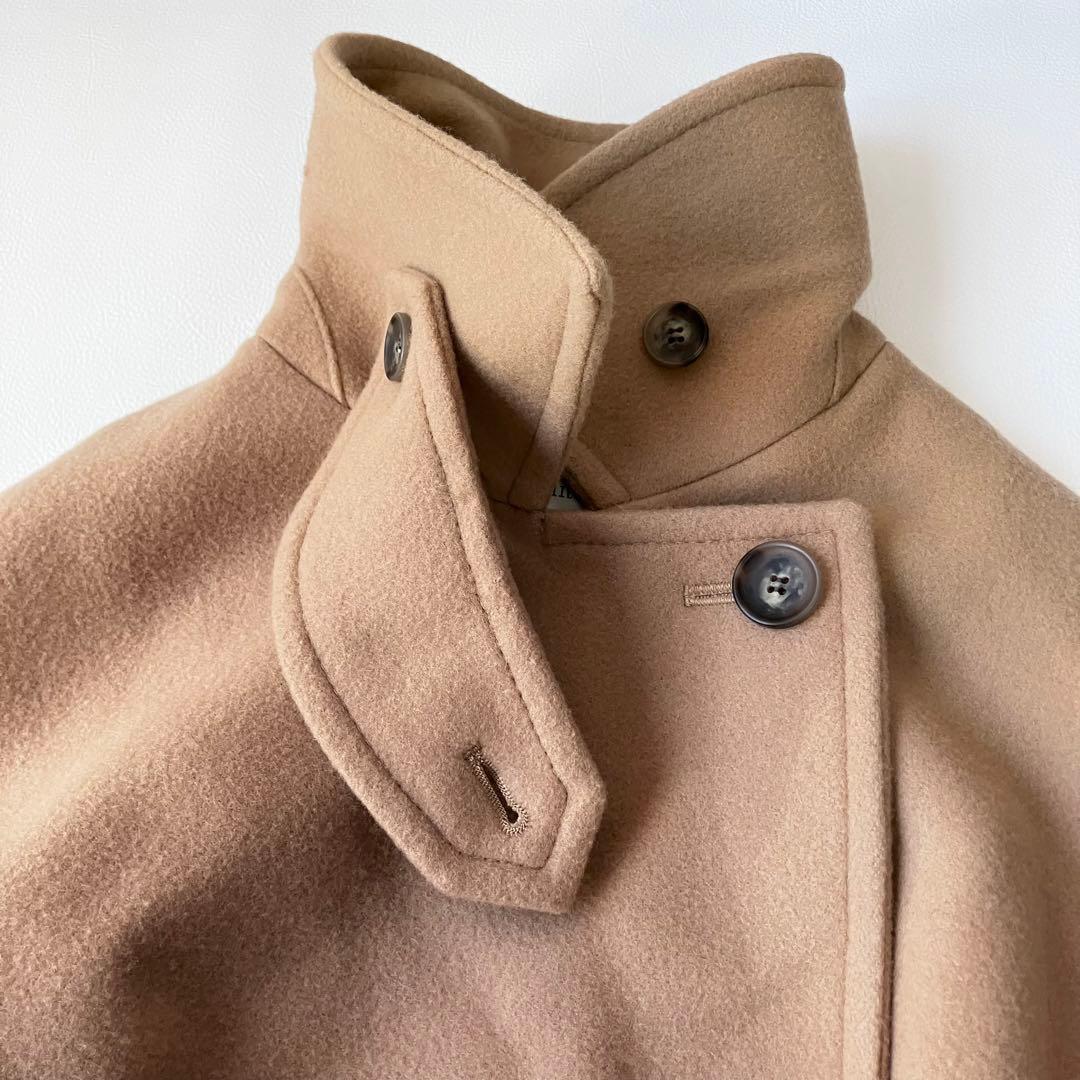 24AW ラトータリテ ステンカラーコート 定価4.9万 ロング キャメル 38