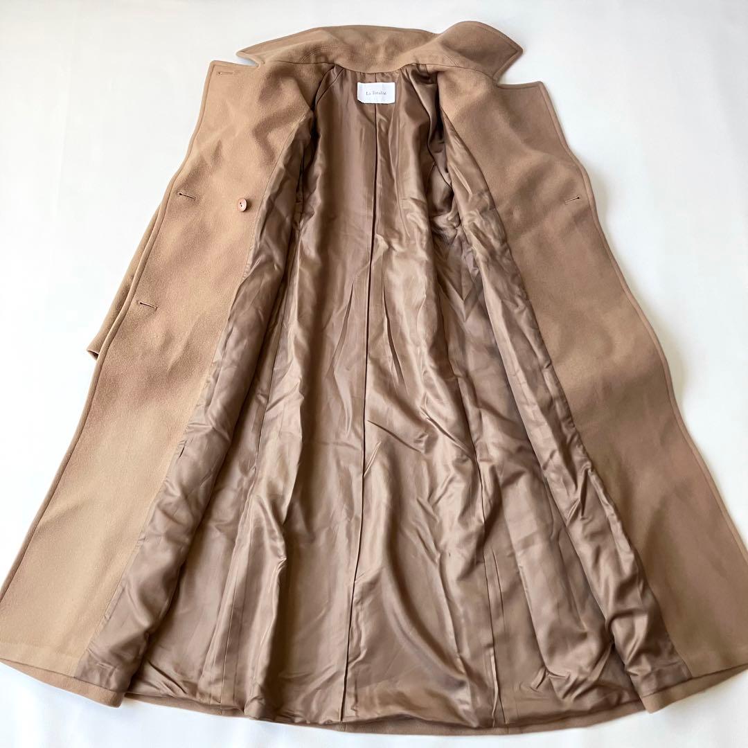 24AW ラトータリテ ステンカラーコート 定価4.9万 ロング キャメル 38