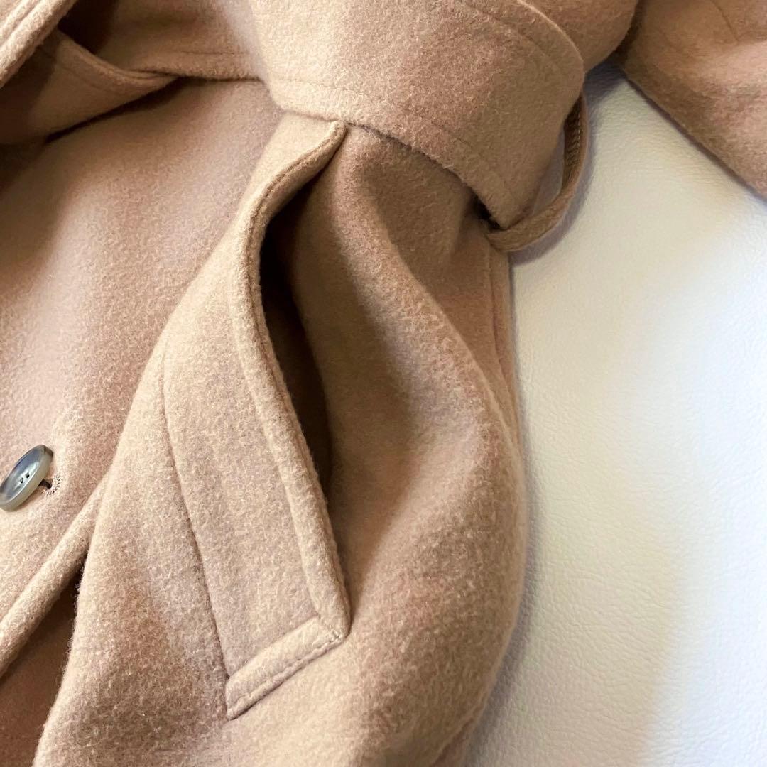 24AW ラトータリテ ステンカラーコート 定価4.9万 ロング キャメル 38