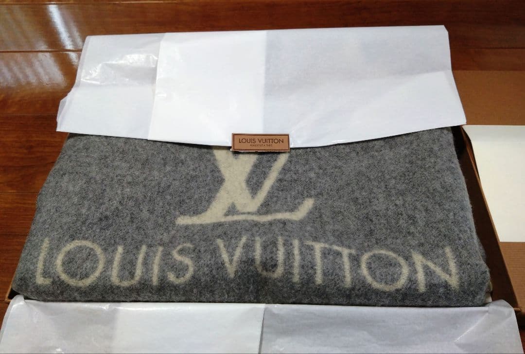 【一度使用✨美品】LOUIS VUITTON グレージュ カシミヤ大判マフラー