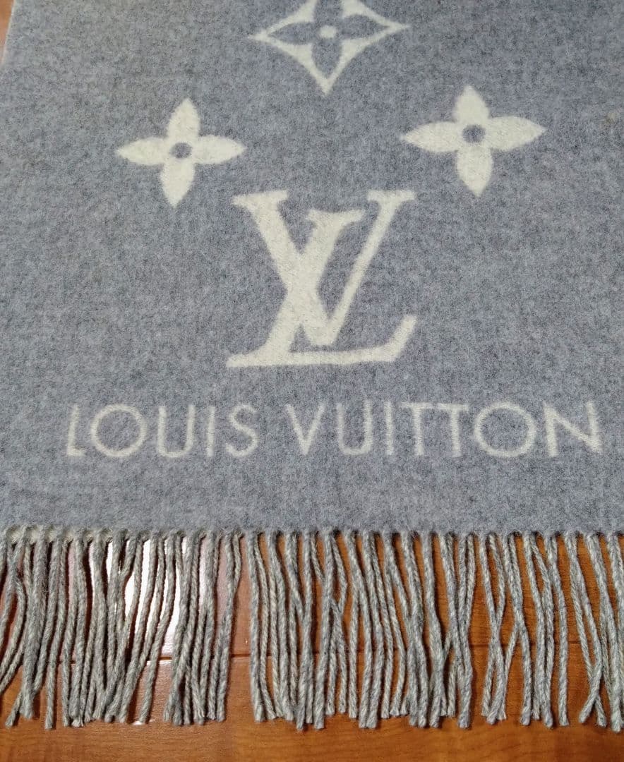 【一度使用✨美品】LOUIS VUITTON グレージュ カシミヤ大判マフラー