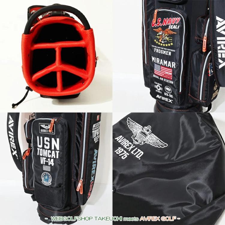 新品 AVIREX アヴィレックスゴルフ キャディバッグ ブラック
