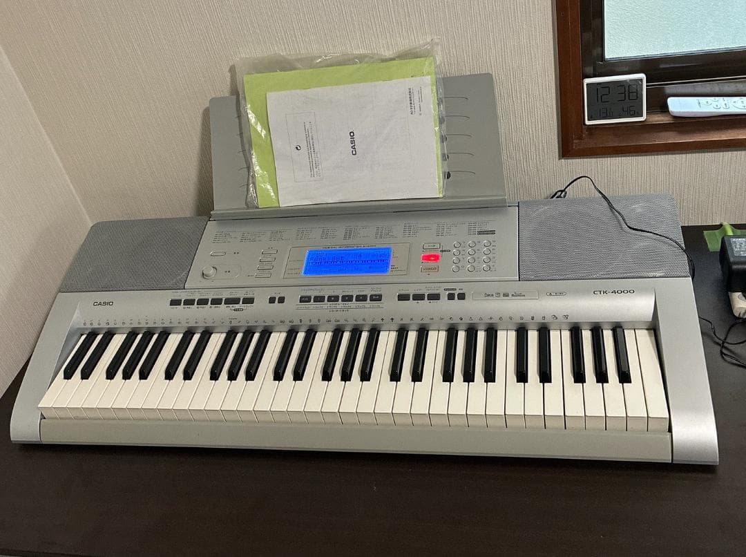 【美品】CASIO CTK-4000 電子キーボード本体 アダプタ 取扱説明書