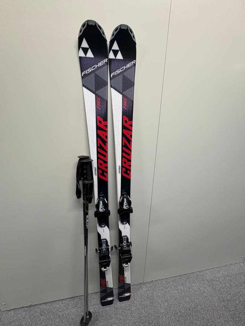 フィッシャー　スキー板　CRUZAR FIRE 165cm ストック付き