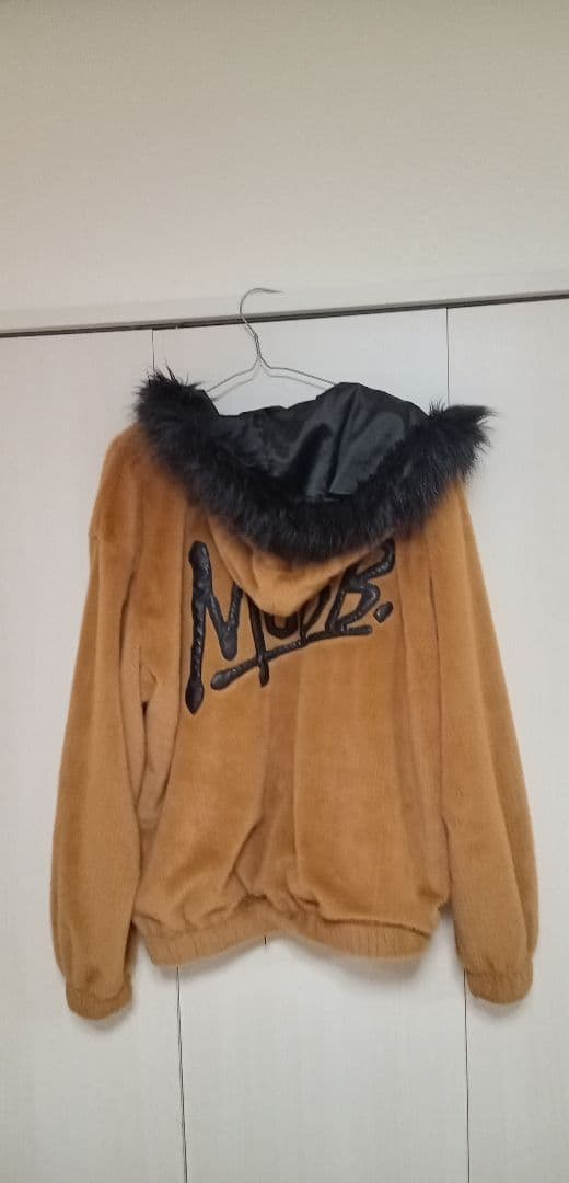 MOBB　レア L　ブラウン　ふわふわ　フード　パーカー　シャギー