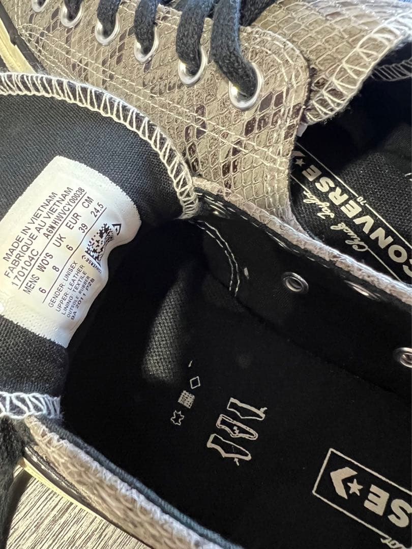 三ツ星コンバースチャックテイラーCT70SNAKESKINLEATEHRLOW