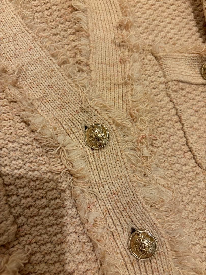 TWEEDYニットジャケット ピンクベージュ