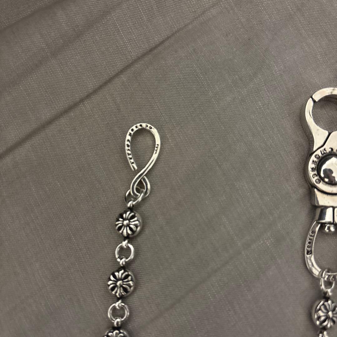 ウォレットチェーン　クロスボール　シルバー925コーティング