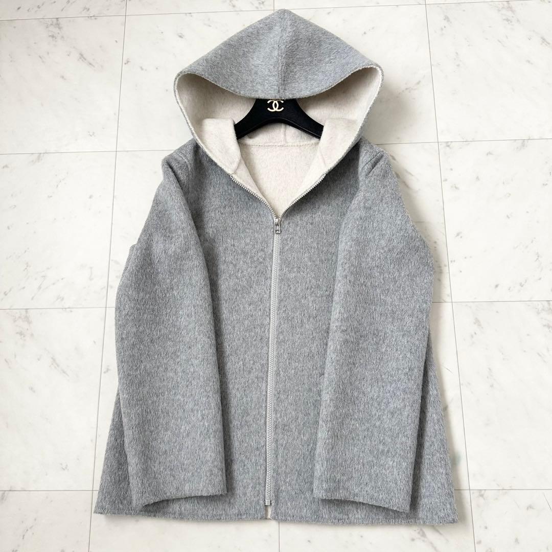 極美品❤️近年モデル　レリアン　キャラオクルス　バイカラー　ウールコート　グレー