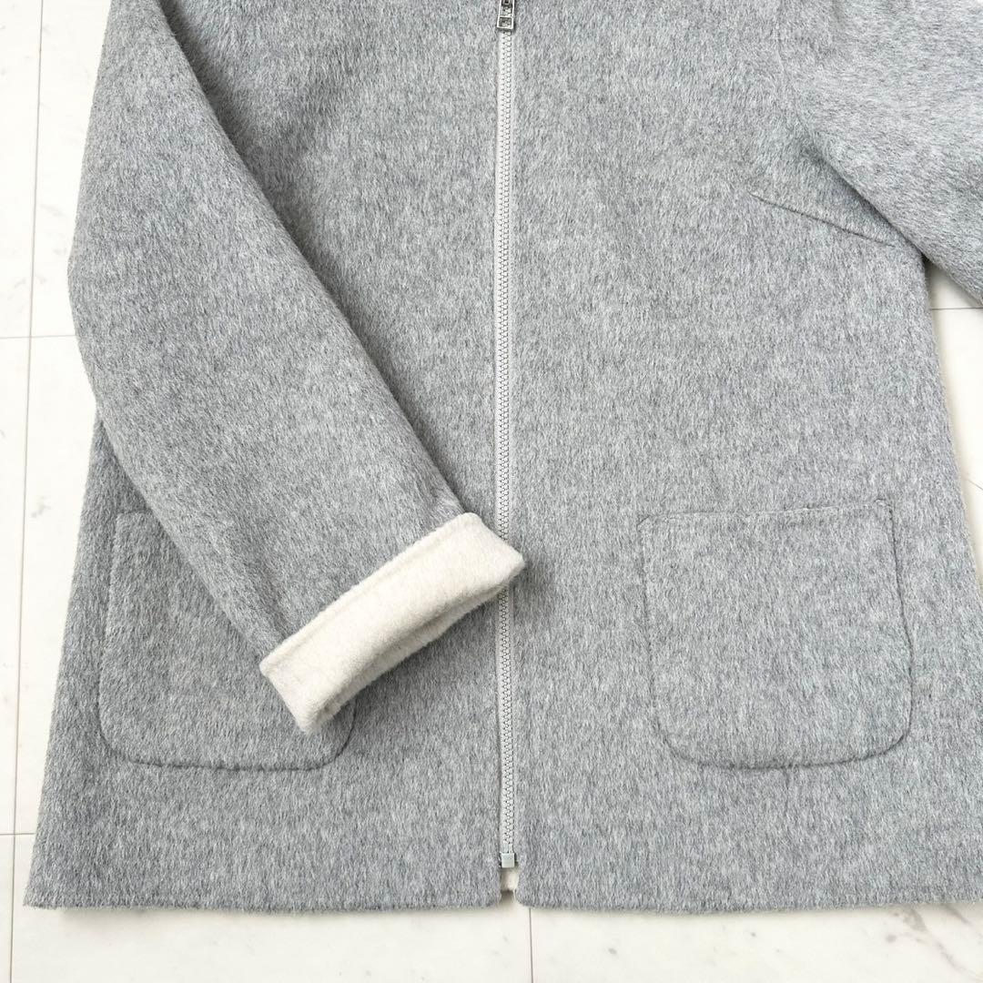 極美品❤️近年モデル　レリアン　キャラオクルス　バイカラー　ウールコート　グレー