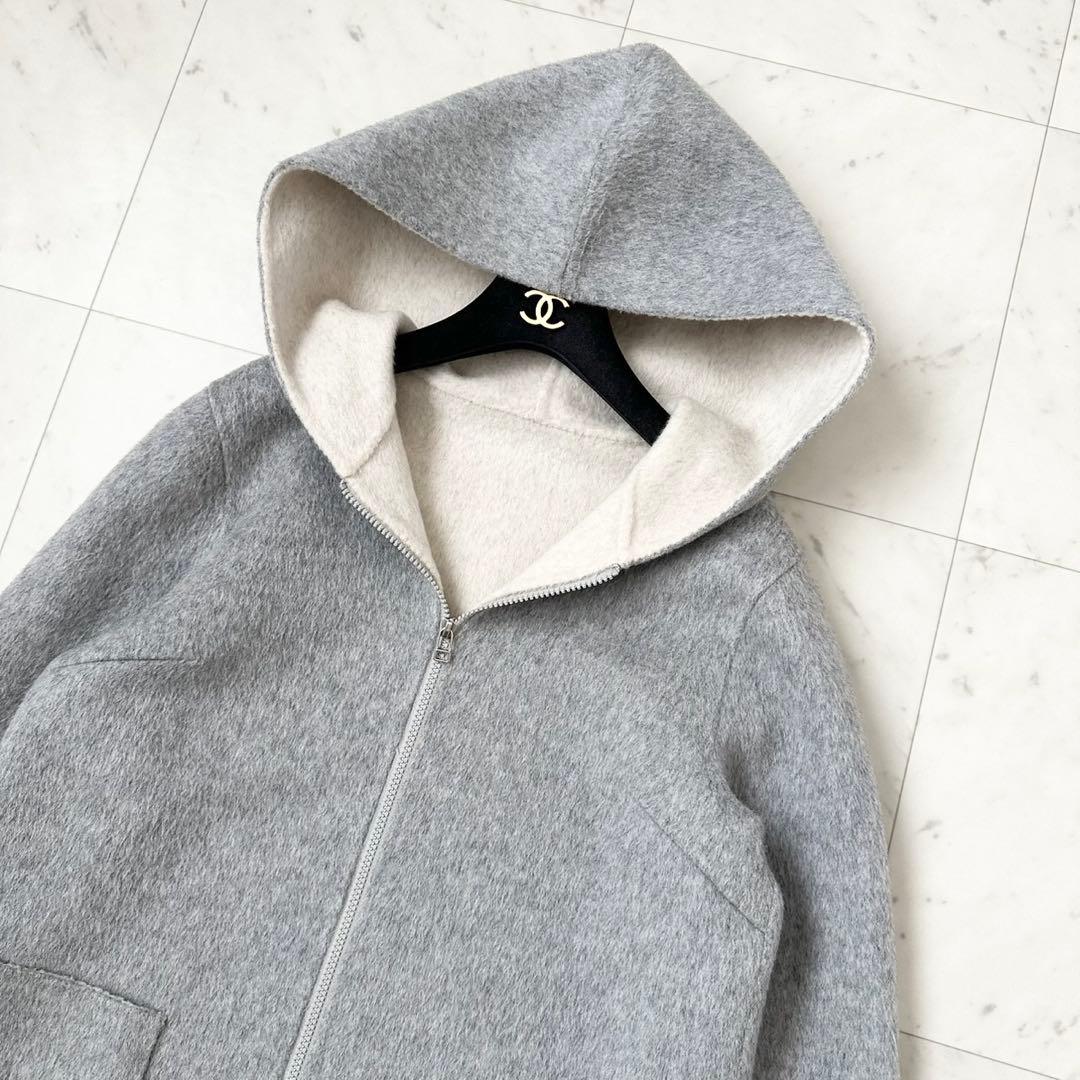 極美品❤️近年モデル　レリアン　キャラオクルス　バイカラー　ウールコート　グレー