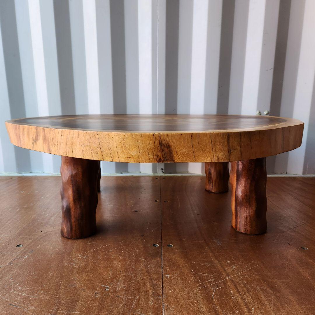 モンキーポッド　一枚板　無垢　センターテーブル ローテーブル　輪切り　座卓