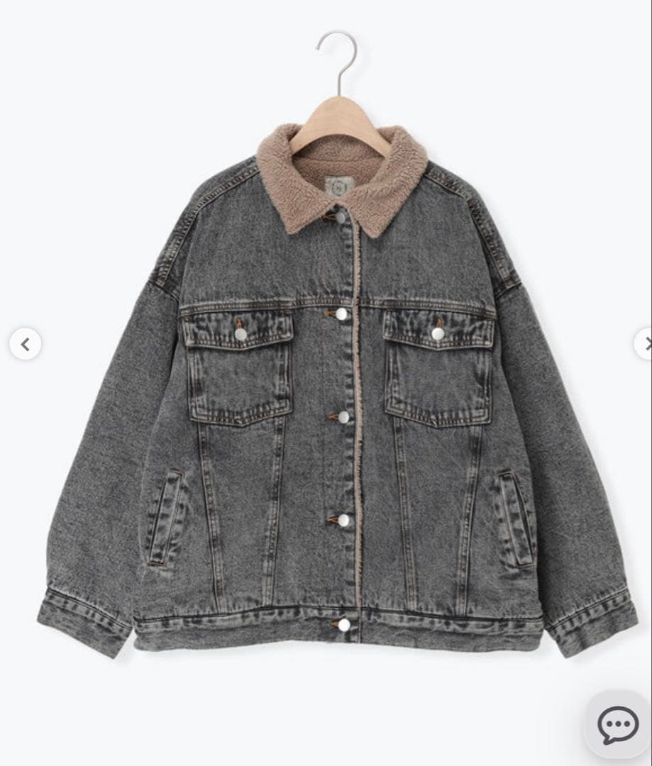 今季　サマンサモスモス　デニムボアジャケット　ブラック　未使用タグ付