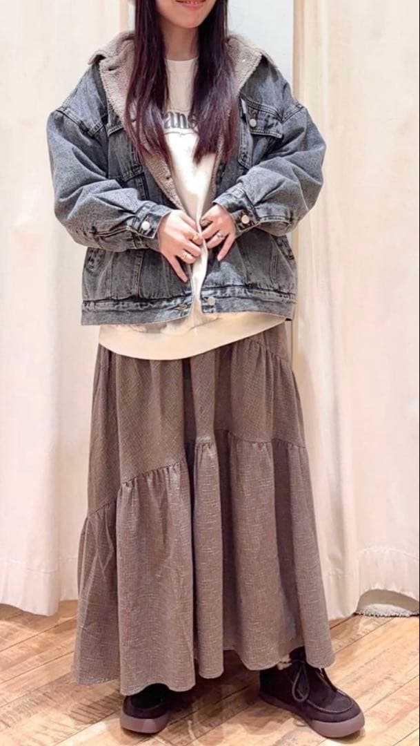 今季　サマンサモスモス　デニムボアジャケット　ブラック　未使用タグ付