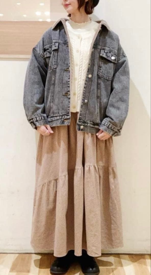 今季　サマンサモスモス　デニムボアジャケット　ブラック　未使用タグ付