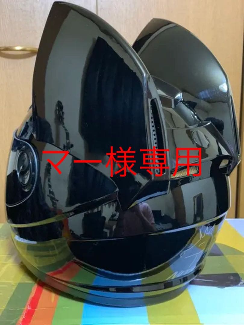 猫耳 ヘルメット フルフェイス 艶ありブラック