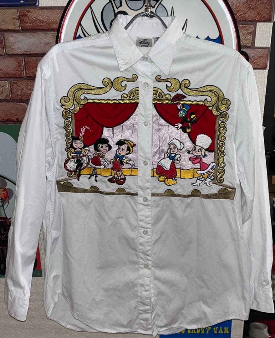 廃盤品ヴィンテージ 希少 ピノキオ Pinocchio 刺繍 シャツ
