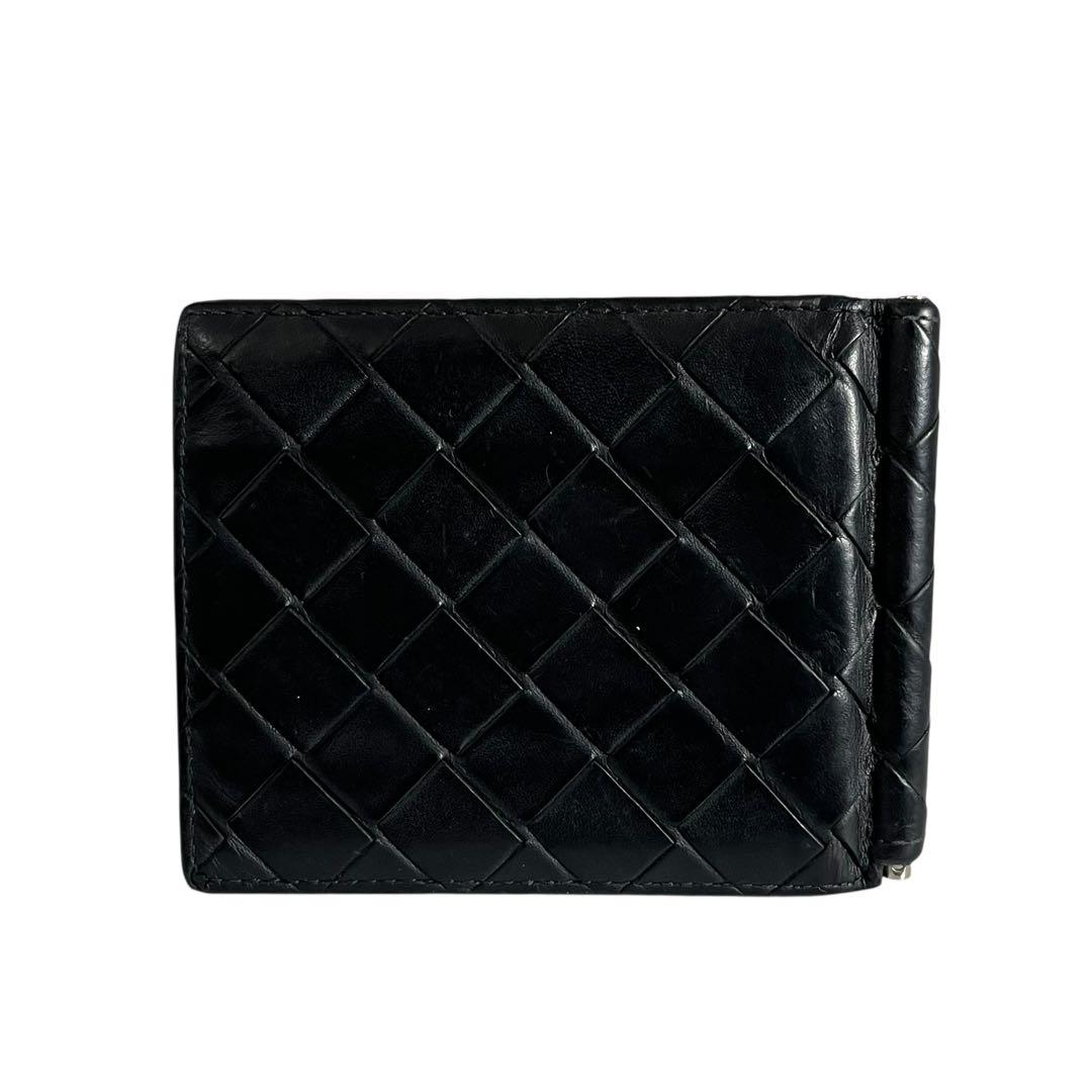 希少✨ボッテガヴェネタ マネークリップ 札入れ マキシ バイカラー 黒 青