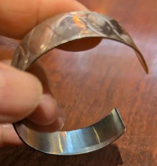 専用シルバー エッチング模様 バングル、ラピスシルバーブレスレットセット