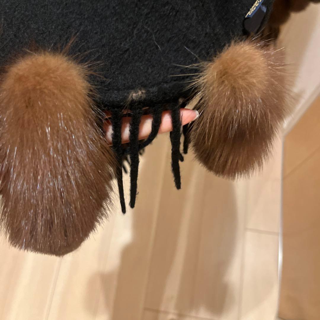 希少　✨FENDI カシミア大判ファーつきストール✨