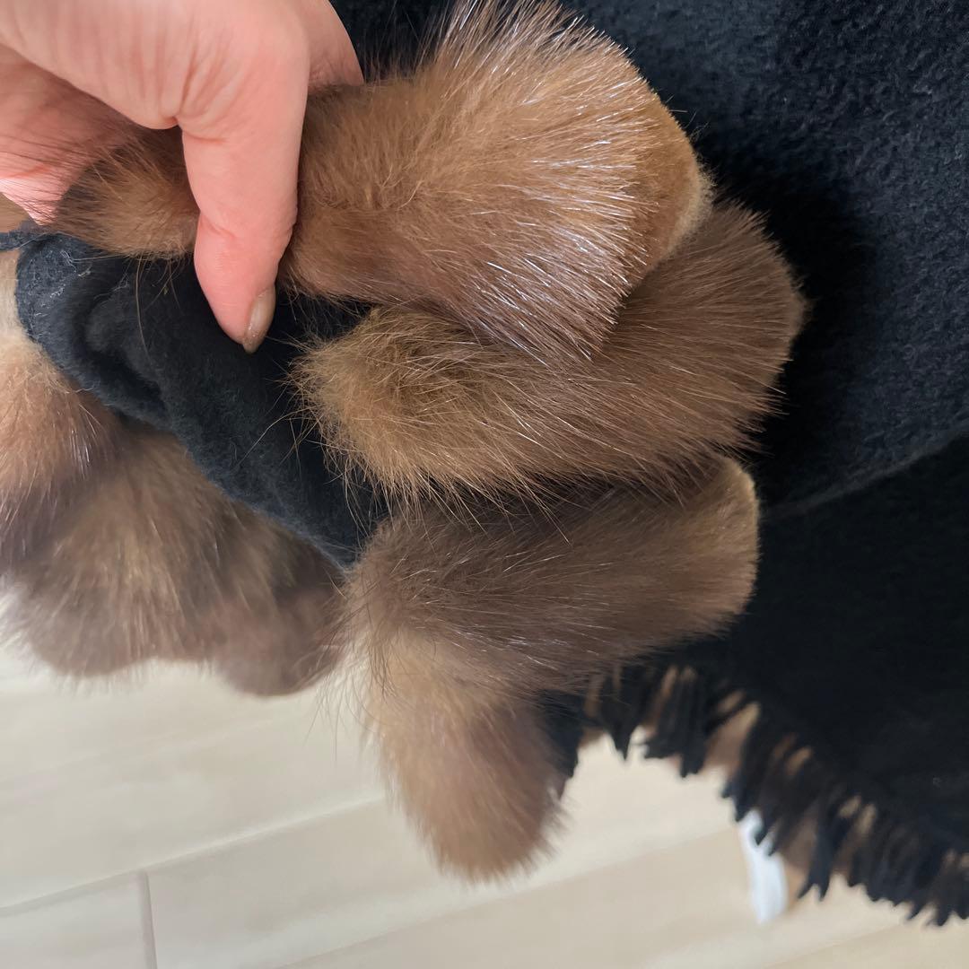 希少　✨FENDI カシミア大判ファーつきストール✨