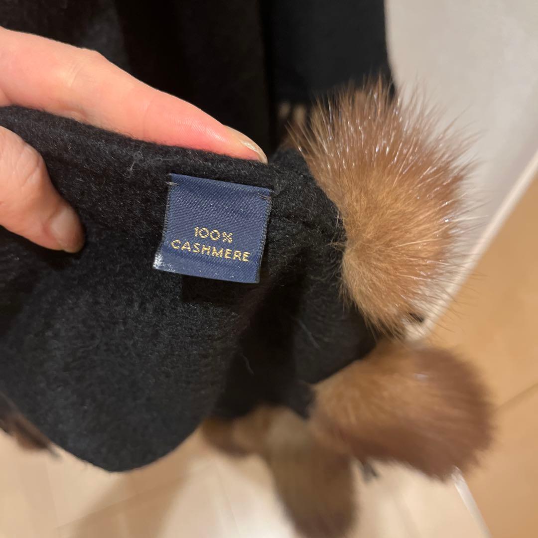 希少　✨FENDI カシミア大判ファーつきストール✨