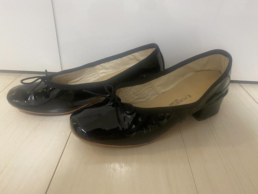 porselli ポルセリパテントバレエシューズ/3cmヒール　エナメル