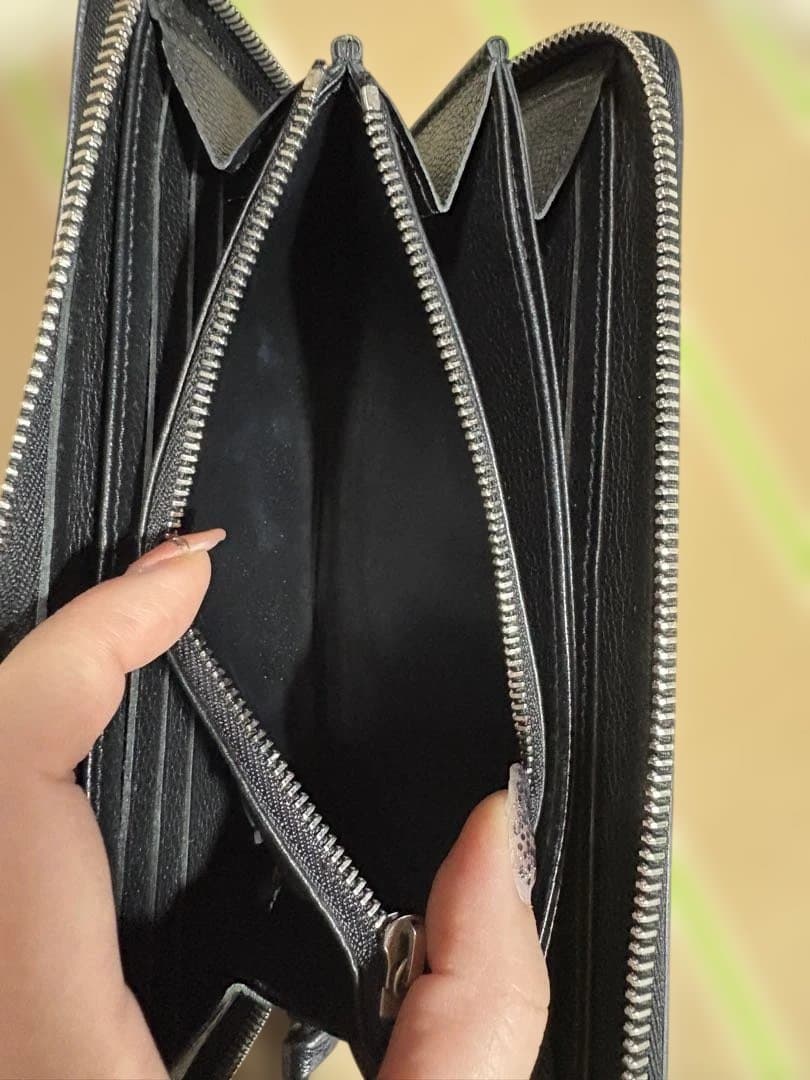 Louis Vuitton ネイビー レザー 長財布