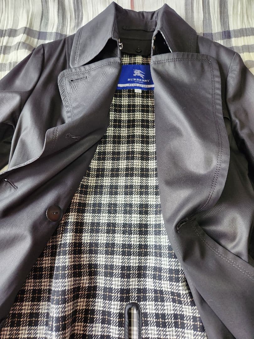 BURBERRY BLUE LABELブラック40撥水トレンチコート極美品