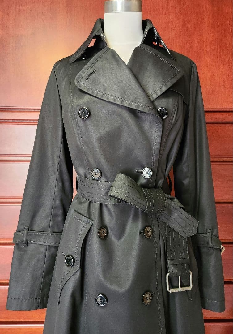 BURBERRY BLUE LABELブラック40撥水トレンチコート極美品