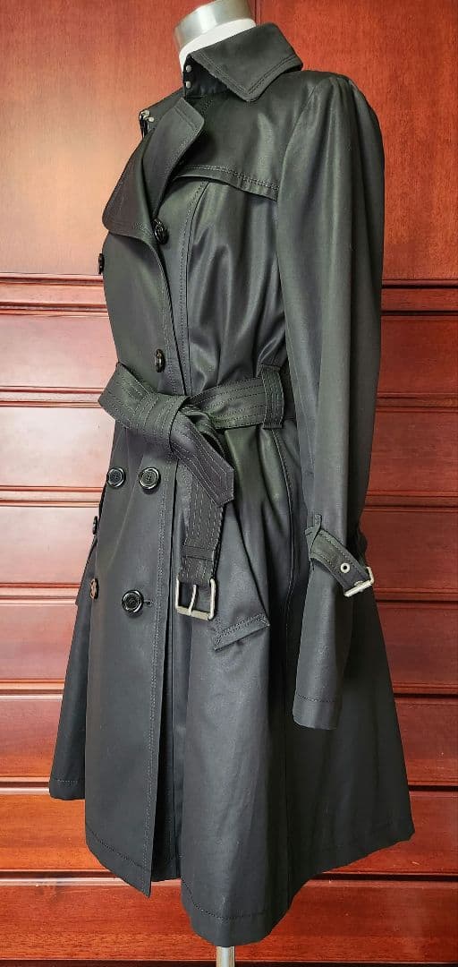 BURBERRY BLUE LABELブラック40撥水トレンチコート極美品