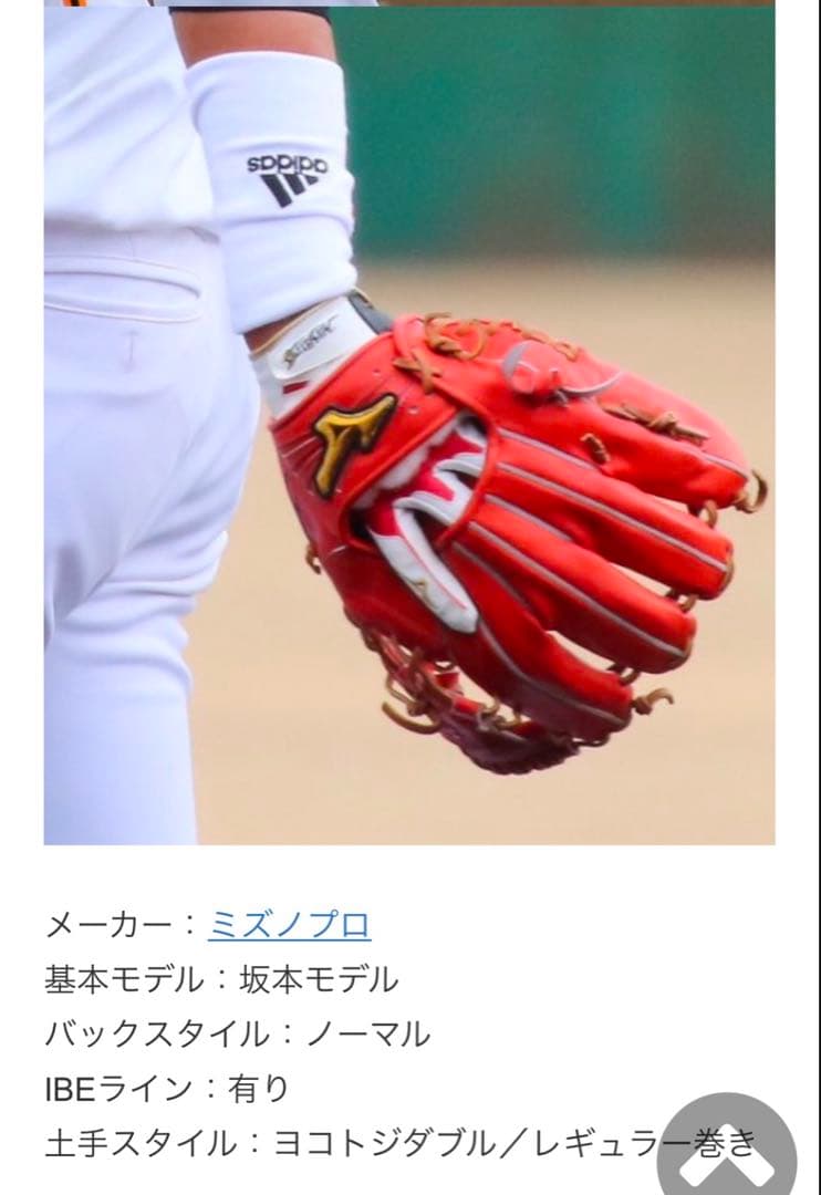 Mizuno Pro 軟式グローブ 赤