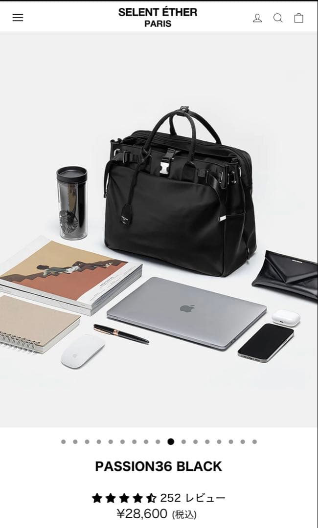 【美品】SELENT ETHER ビジネスバッグ ブラックPASSION36