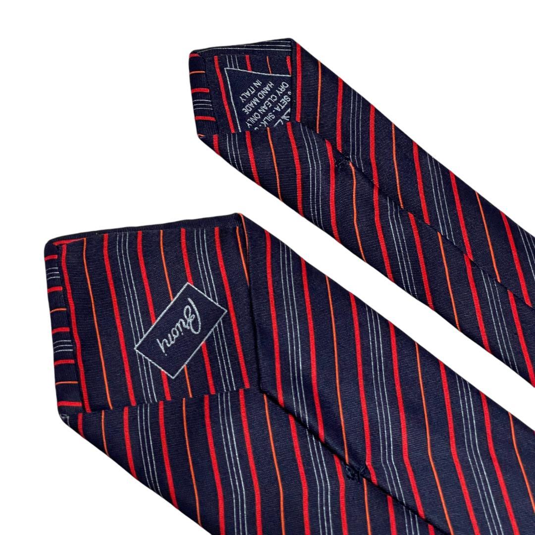 ブリオーニ ネクタイ レジメンタルタイ レッド ネイビー ドレス ビジネス