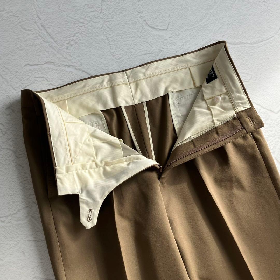 【未使用級】エミネント H.Osaku ウールギャバジン 2プリーツ スラックス