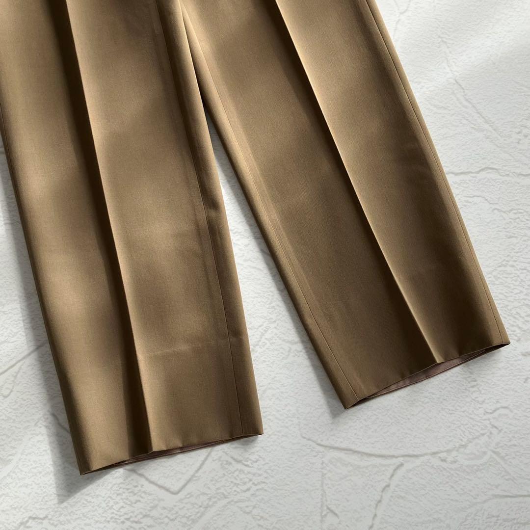 【未使用級】エミネント H.Osaku ウールギャバジン 2プリーツ スラックス