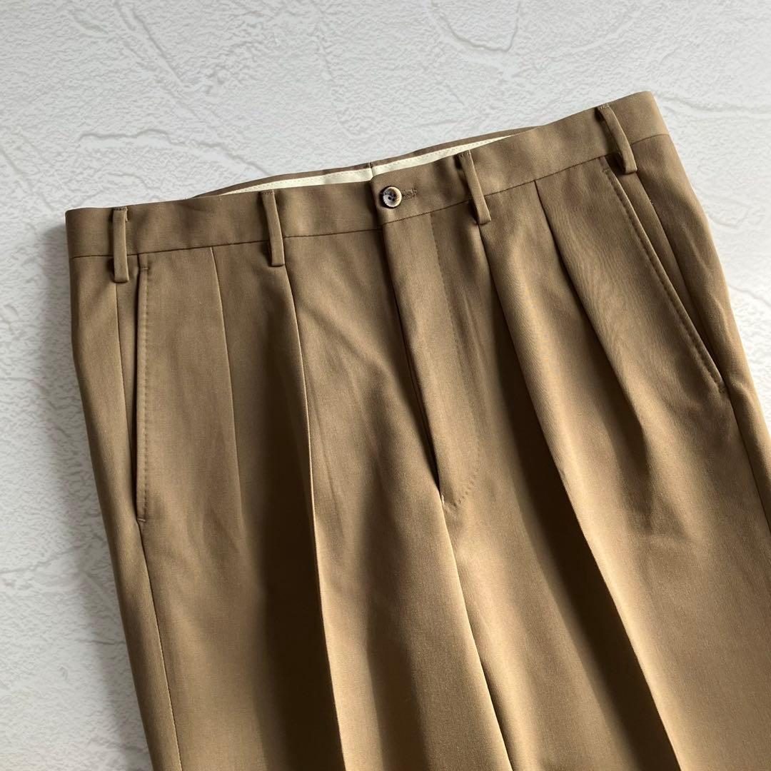 【未使用級】エミネント H.Osaku ウールギャバジン 2プリーツ スラックス