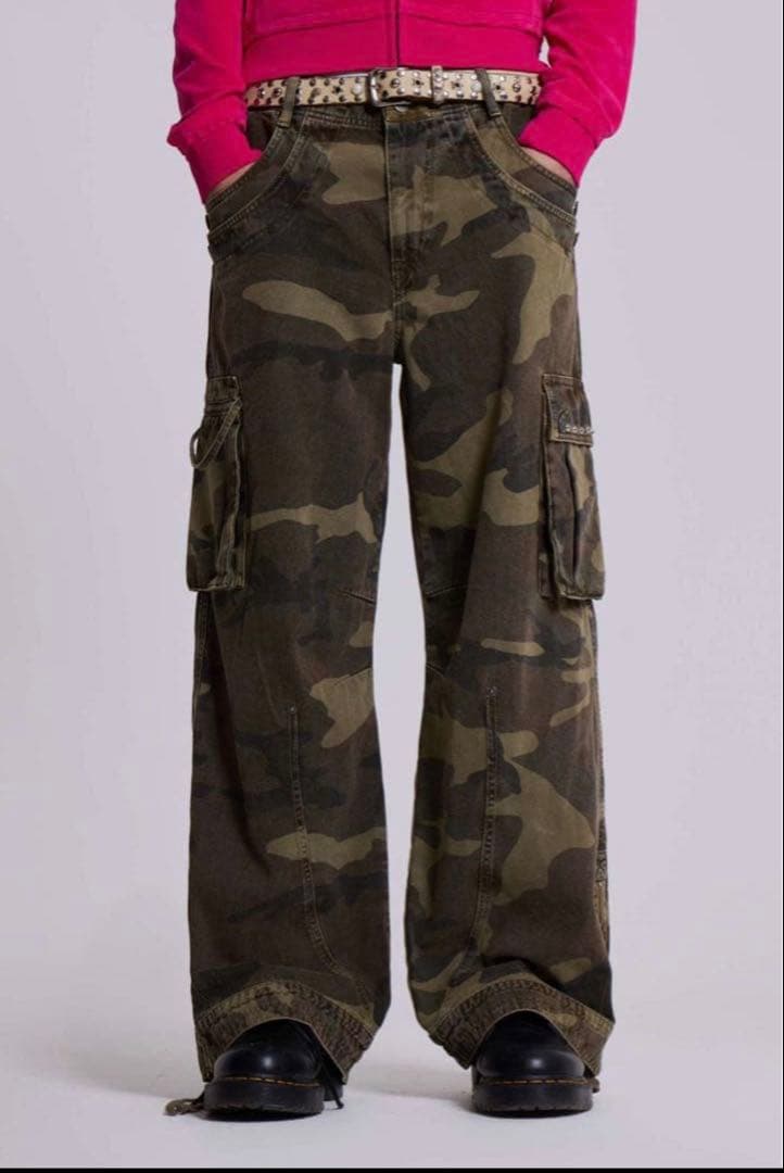 JADED LONDON ジェイデットロンドン カモフラ カーゴパンツ 迷彩32